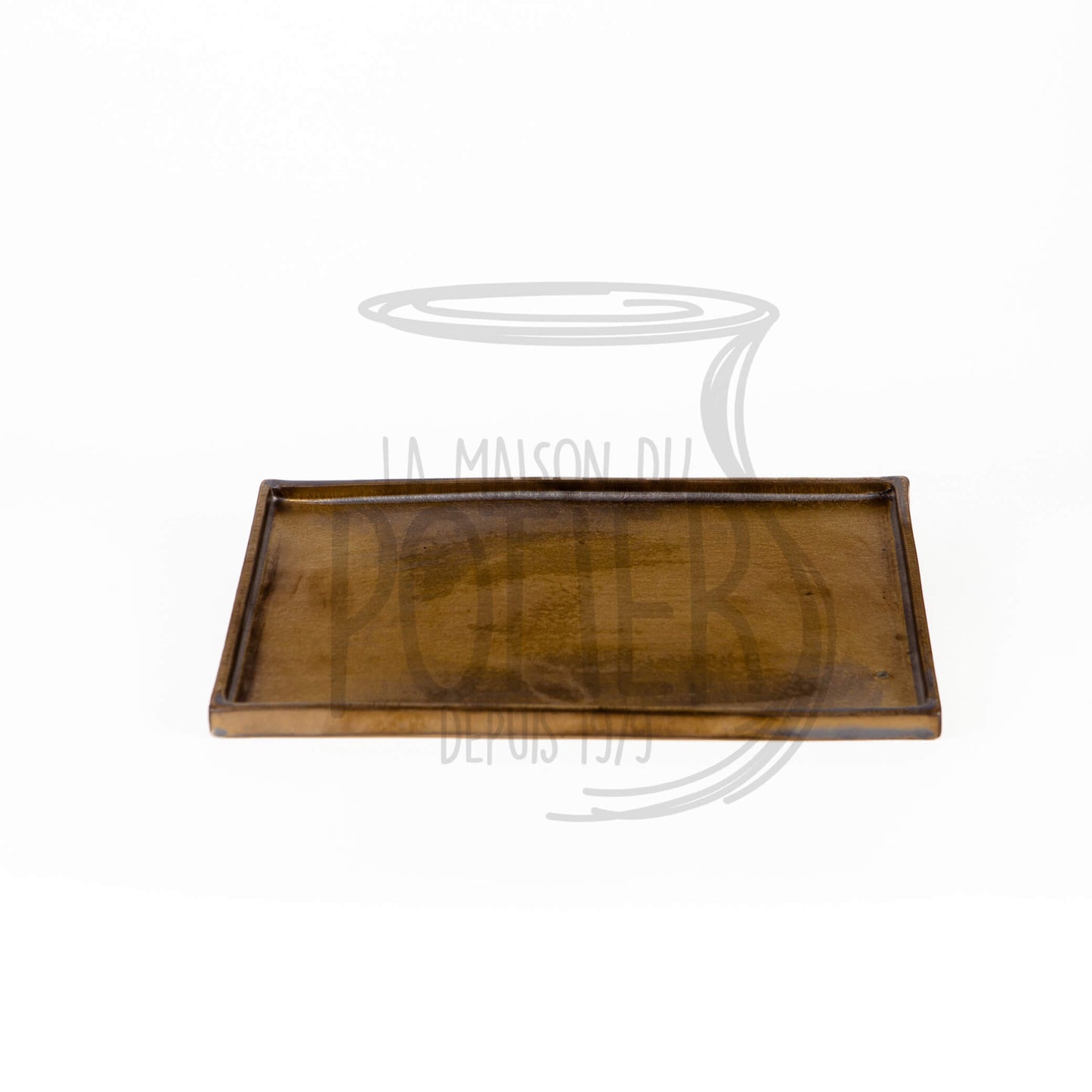 Grand plateau rectangulaire bronze