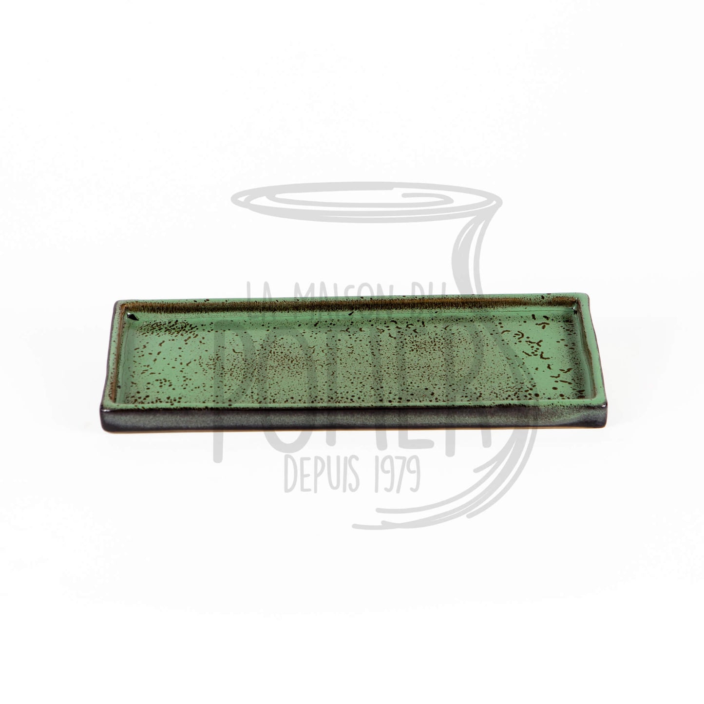 Plateau rectangulaire vert motif 1