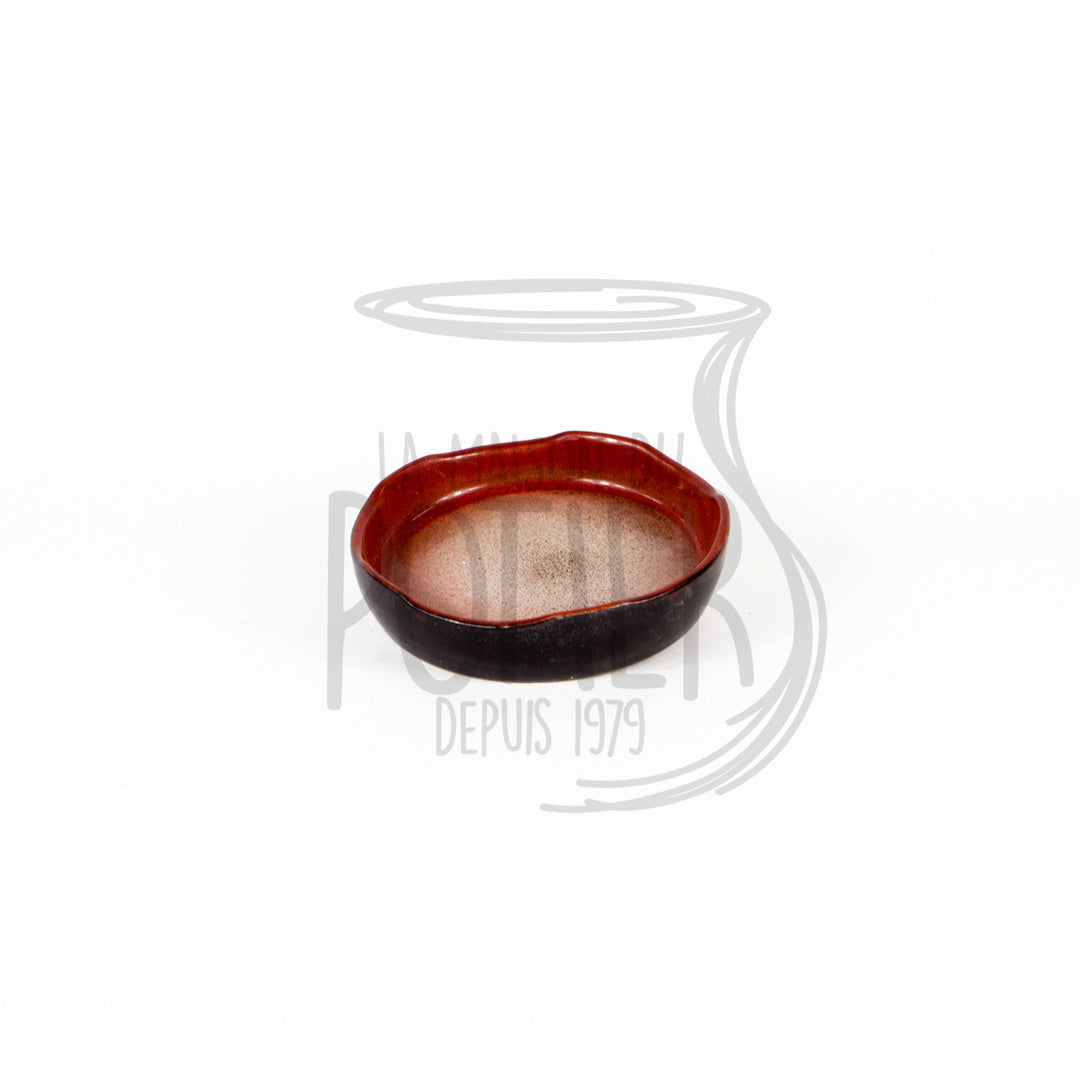 Petit plat rond rouge et noire