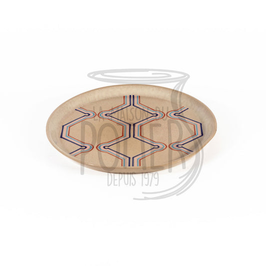 Assiette couleur beige motif 8